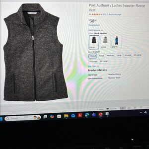 Port Authority Black Heather Fleece Vest